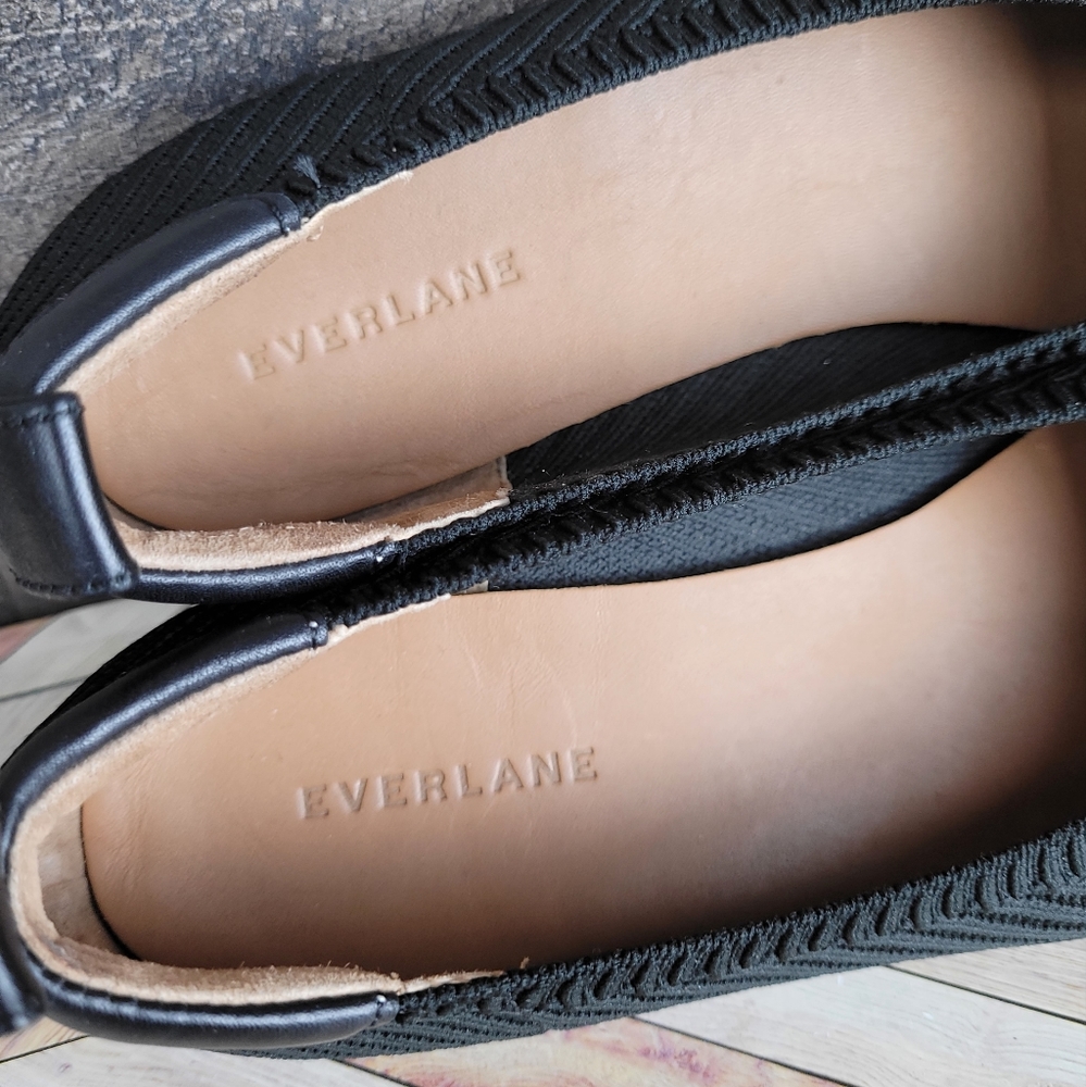 Everlane Black Renik Ribbed Knitted Flat Loafer Shoes - Picture 8 of 11